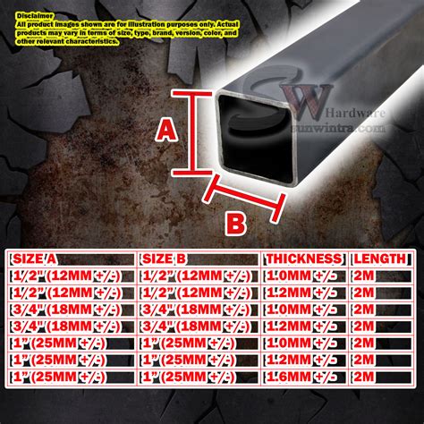 2 mm steel box section|mild steel hollow section dimensions.